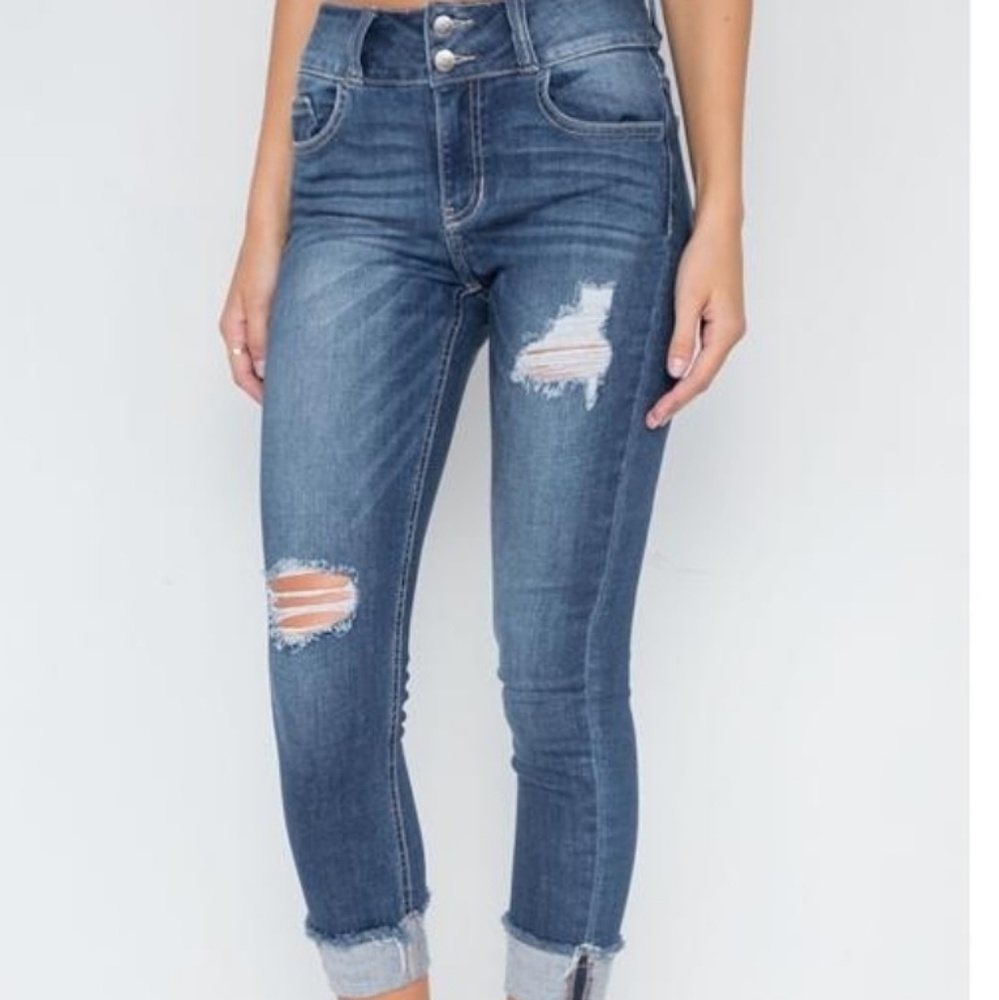 Ankle denim blue jeans sizes 1-15